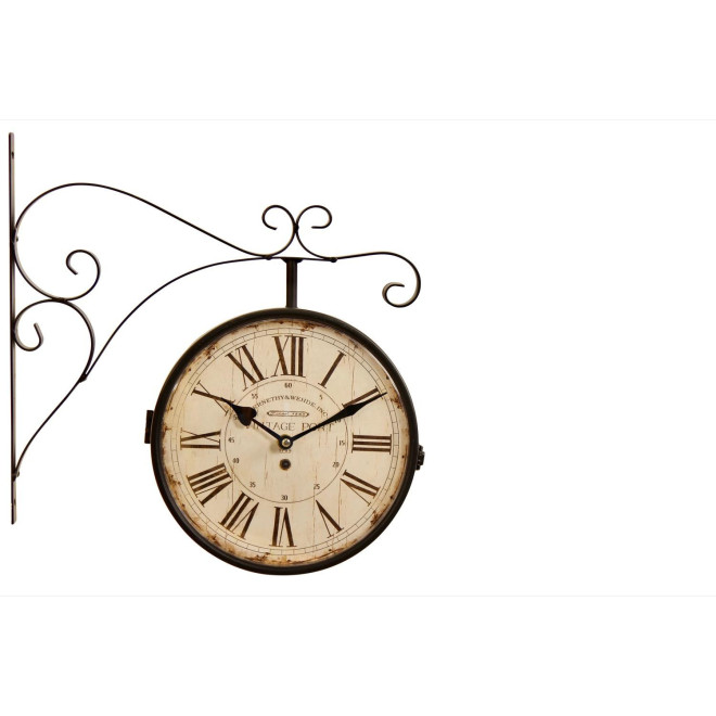 Antike Bahnhofsuhr mit doppeltem Gesicht Vintage Port 24cm