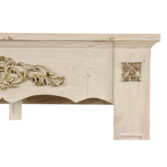 Encadrement Manteau Cheminée Bois Cerusé Blanc 105x17x102.5cm