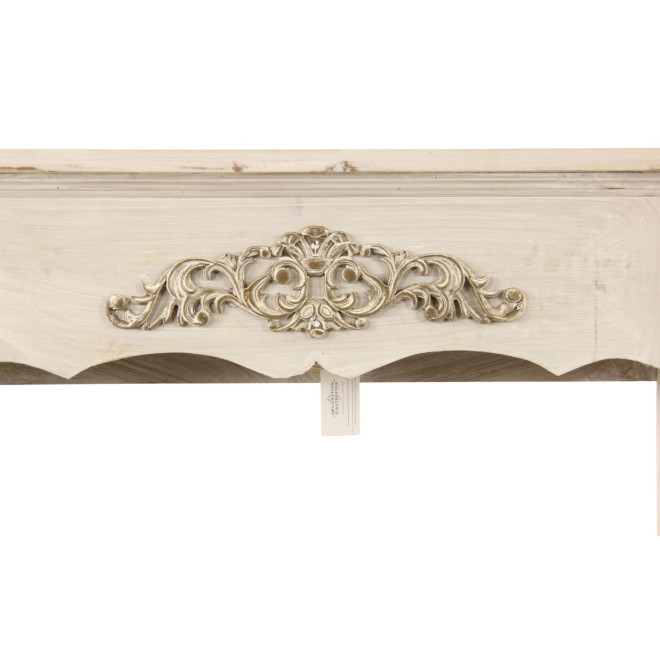 Encadrement Manteau Cheminée Bois Cerusé Blanc 105x17x102.5cm