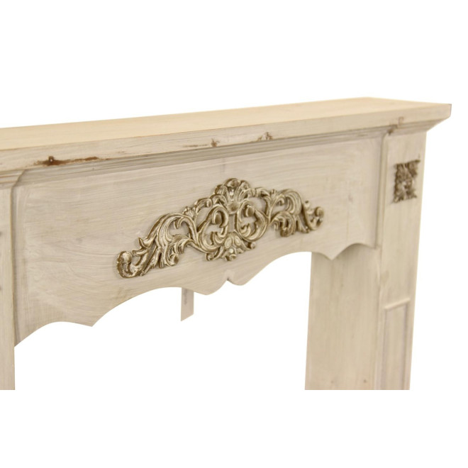 Einfassung Mantel Kamin Holz Cerusé Weiß 105x17x102.5cm