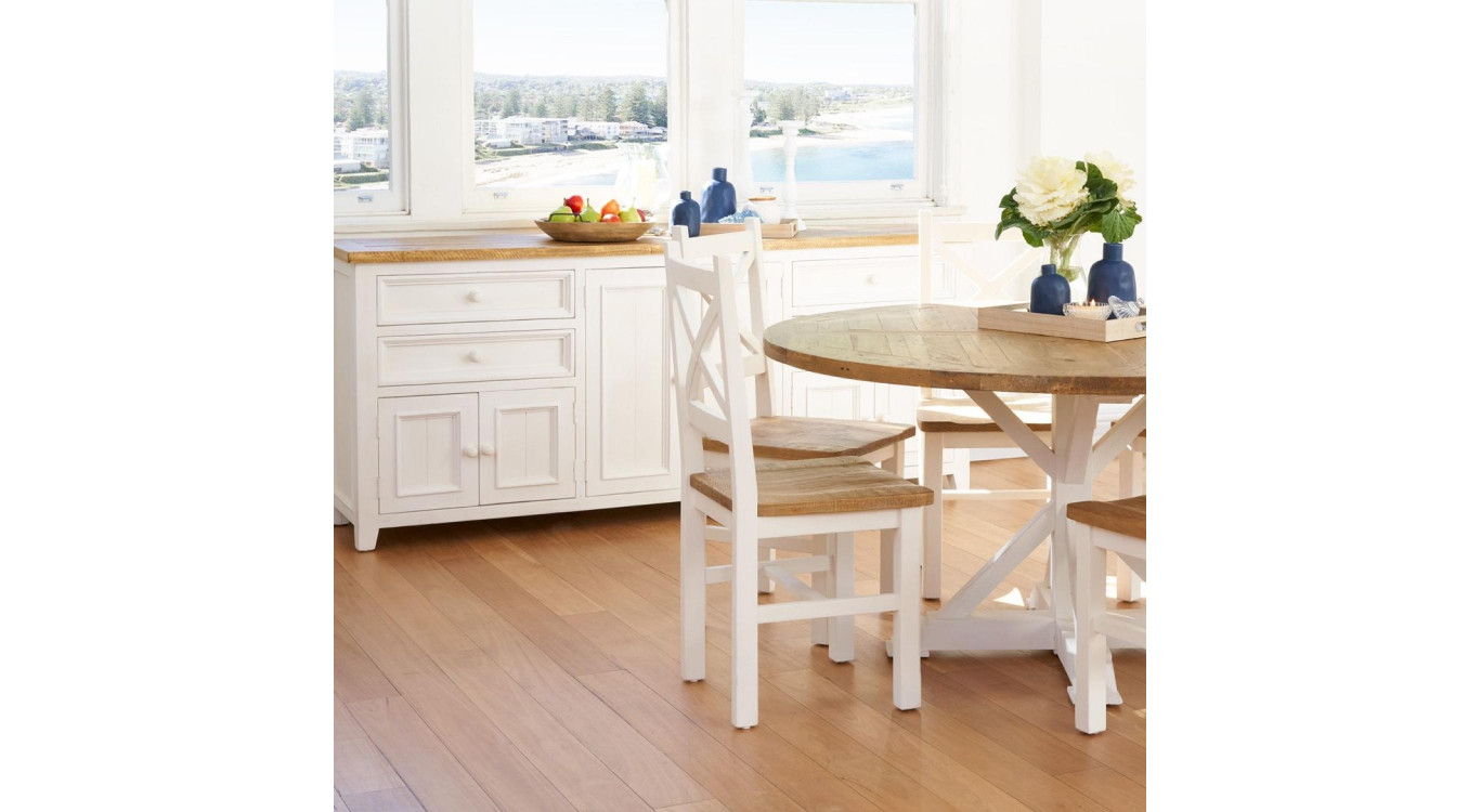 2er-Set Stühle Holz Zesuriert Weiß 47x51.5x102.5cm