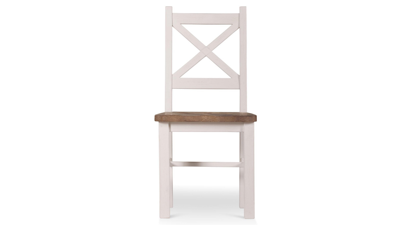 2er-Set Stühle Holz Zesuriert Weiß 47x51.5x102.5cm