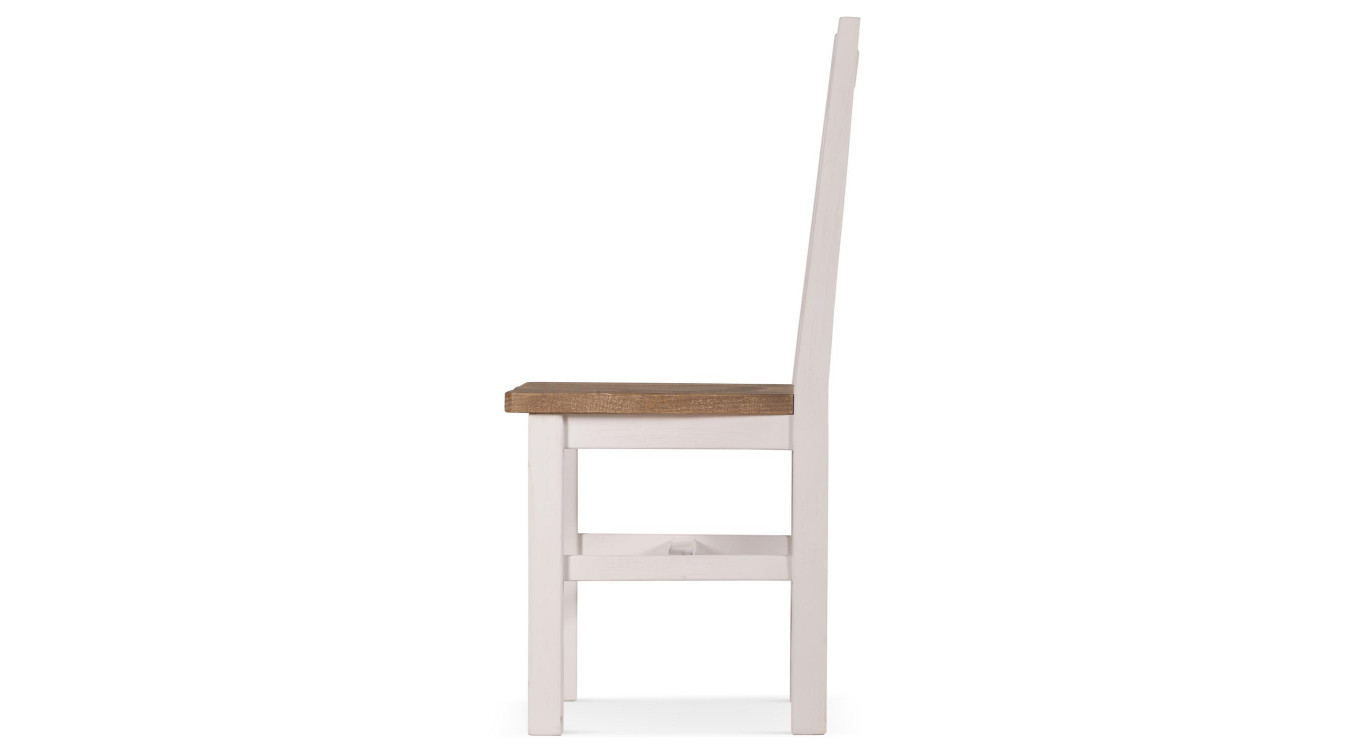 2er-Set Stühle Holz Zesuriert Weiß 47x51.5x102.5cm