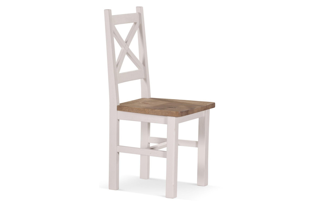 Lot de 2 Chaises Bois Césuré Blanc 47x51.5x102.5cm