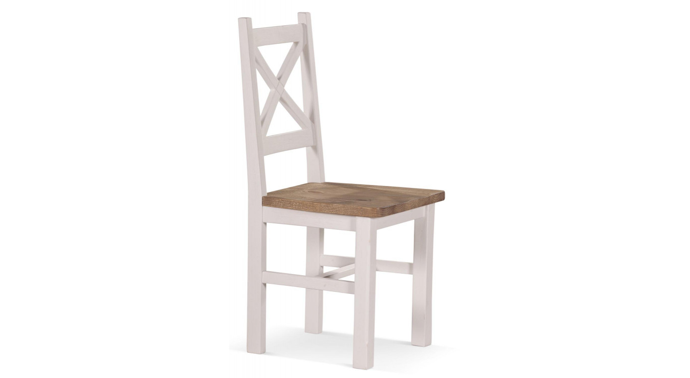 2er-Set Stühle Holz Zesuriert Weiß 47x51.5x102.5cm