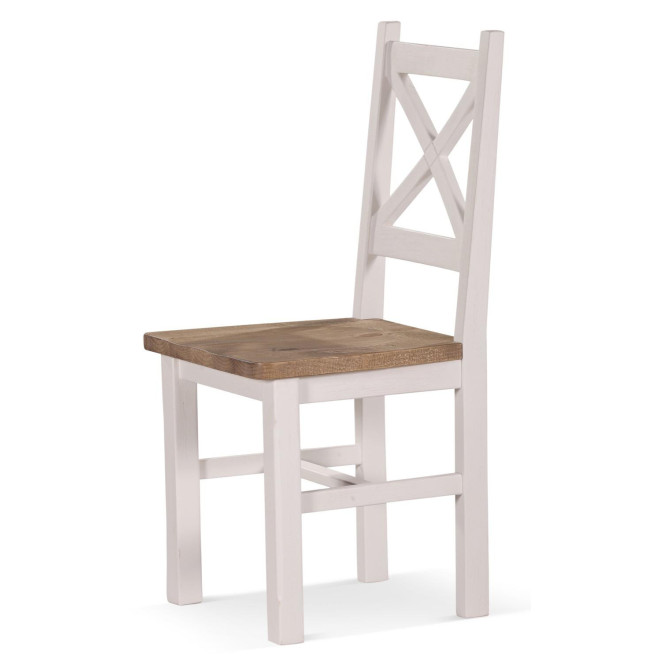 2er-Set Stühle Holz Zesuriert Weiß 47x51.5x102.5cm