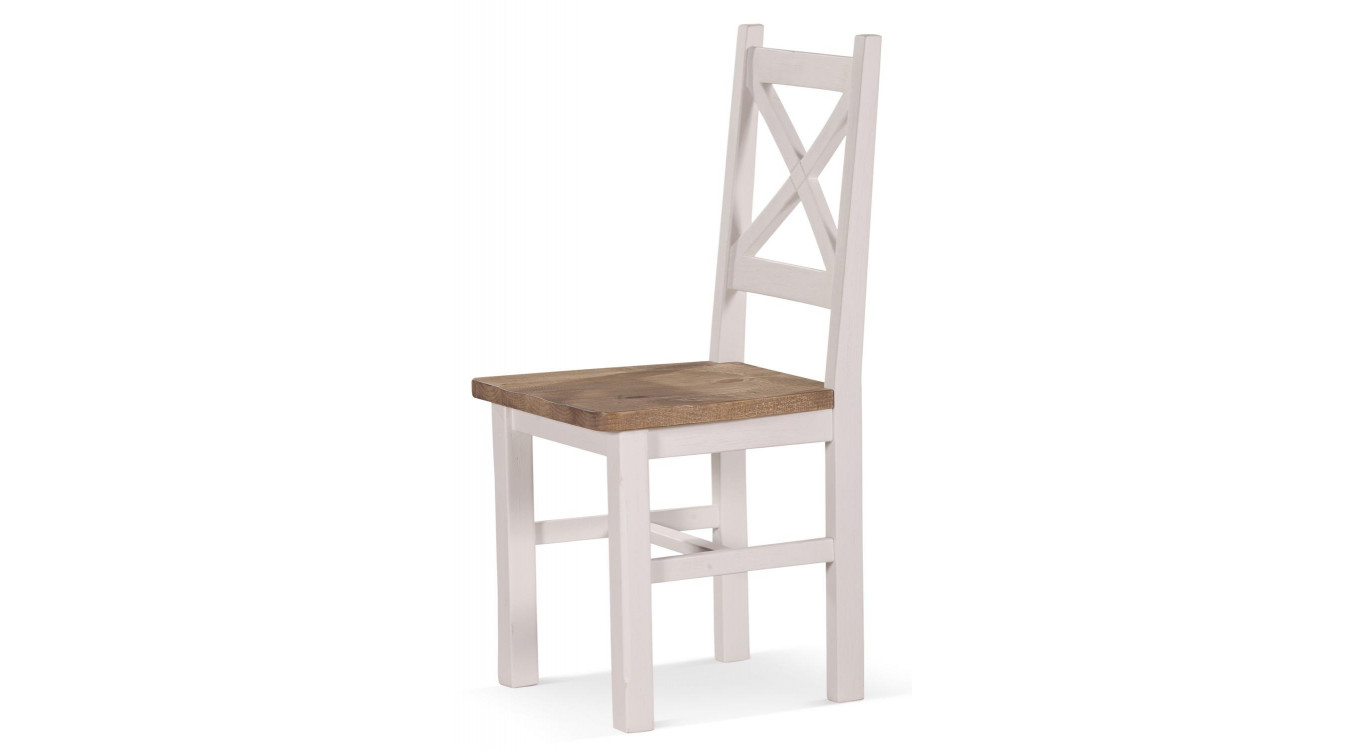 2er-Set Stühle Holz Zesuriert Weiß 47x51.5x102.5cm