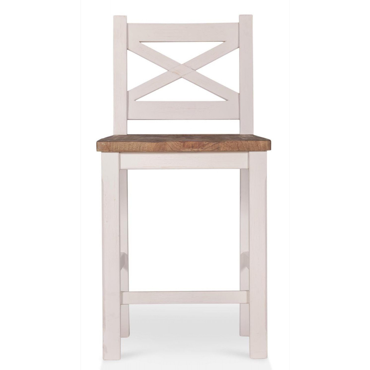 Lot de 2 Chaises Hautes Bois Blanc Césuré 47x46.5x95cm