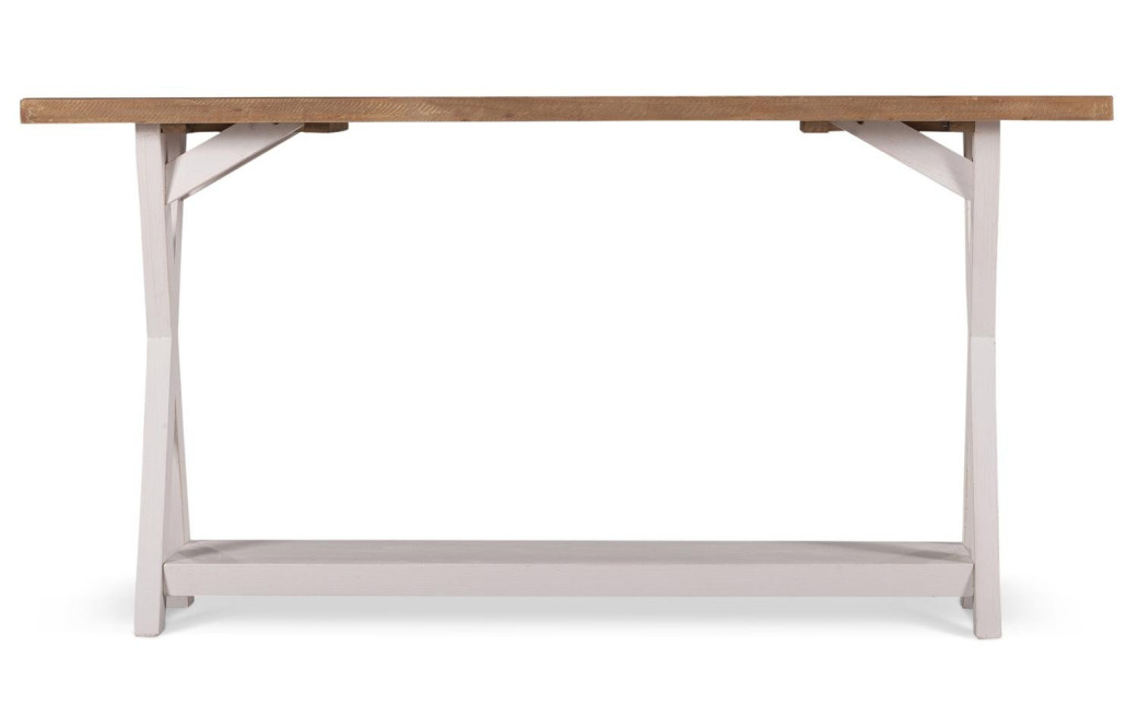 Meuble Console Bois Blanc Césuré 150x40x74.5cm Meuble Console Bois Blanc Césuré 150x40x74.5cm