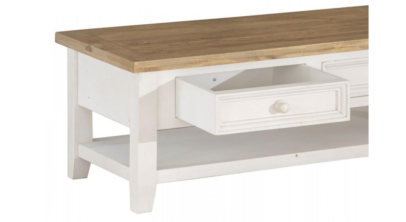 Unterschrank Aufbewahrung Holz Weiss Gestalten 2 Schubladen 120x60x45cm