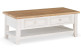 Meuble Bas Rangement Bois Blanc Césuré 2 Tiroirs 120x60x45cm