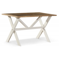Hoher Tisch Holz Weiß Zesuriert 160x105x88.5cm