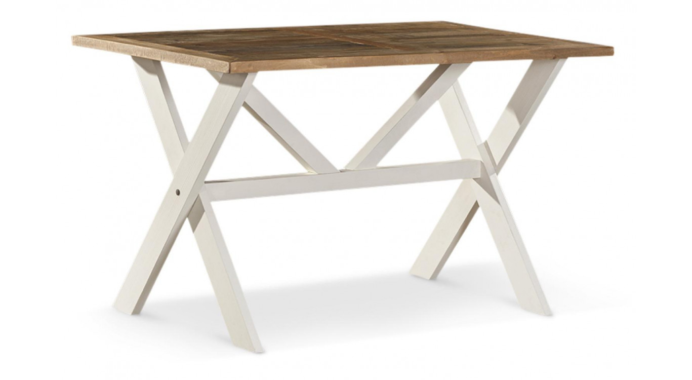 Hoher Tisch Holz Weiß Zesuriert 160x105x88.5cm