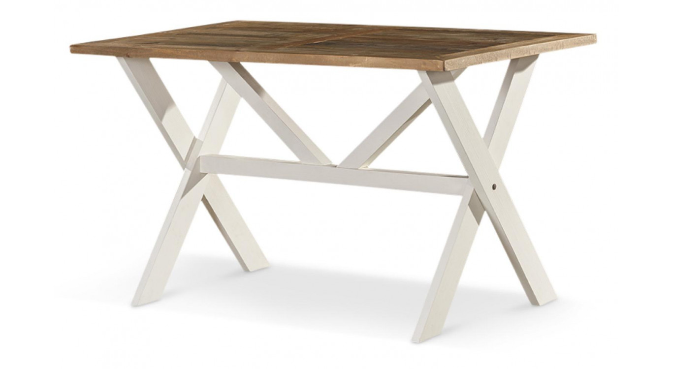 Hoher Tisch Holz Weiß Zesuriert 160x105x88.5cm