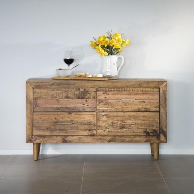 Meuble Bas Rangement Bois 120x40x68cm