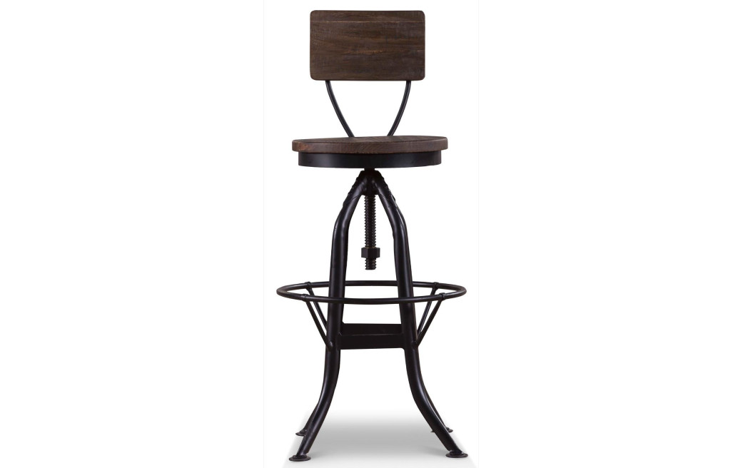 Chaise Haute Tabouret Bois Fer Forgé 40.5x40.5x102cm