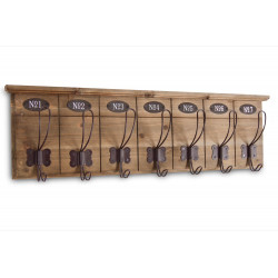 Garderobenhaken Holz 7 Haken Braun 73.5x7.5x21cm