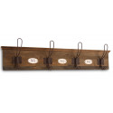Garderobenhaken Holz 4 Haken Braun 72x7.5x13cm