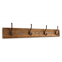 Garderobenhaken Holz 4 Haken Braun 97x7.5x17cm