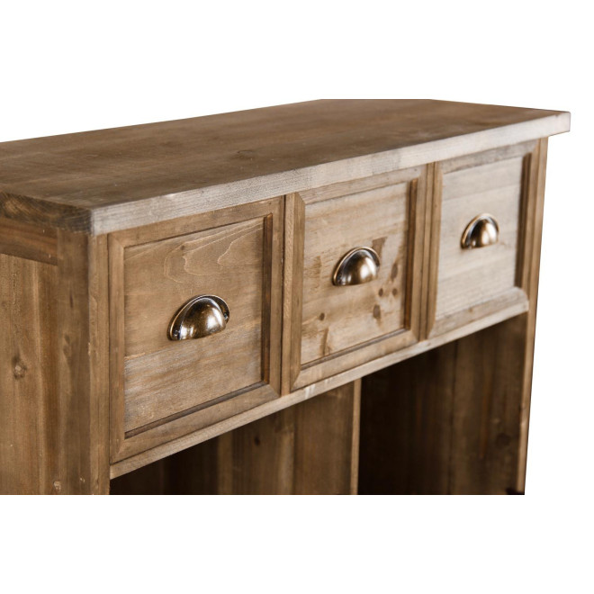 Holz Aufbewahrungsmöbel 2 Schubladen Braun 80x30x114.5cm