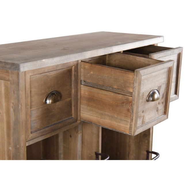 Holz Aufbewahrungsmöbel 2 Schubladen Braun 80x30x114.5cm