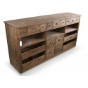 Truhe 13 Schubladen Holz Braun 183x45x89.5cm