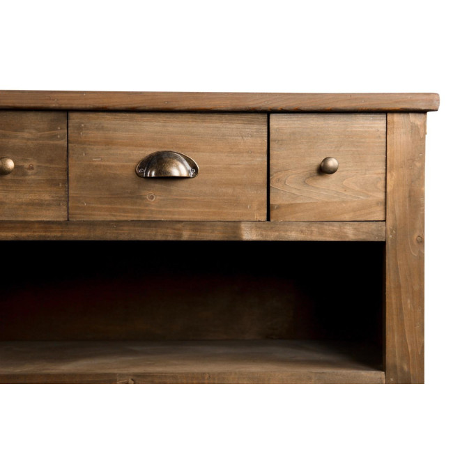 Wochenmöbel Chiffonnier Grainetier Holz 13 Schubladen Braun 183x45x89.5cm