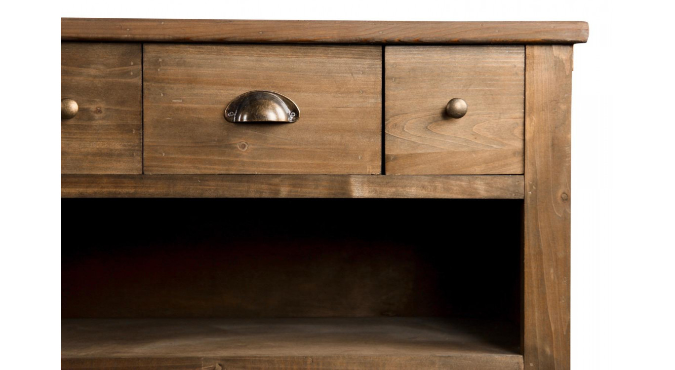 Wochenmöbel Chiffonnier Grainetier Holz 13 Schubladen Braun 183x45x89.5cm