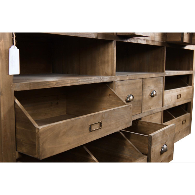 Wochenmöbel Chiffonnier Grainetier Holz 13 Schubladen Braun 183x45x89.5cm