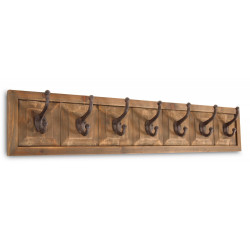 Garderobenhaken Holz 7 Haken Braun 90x8.5x17cm