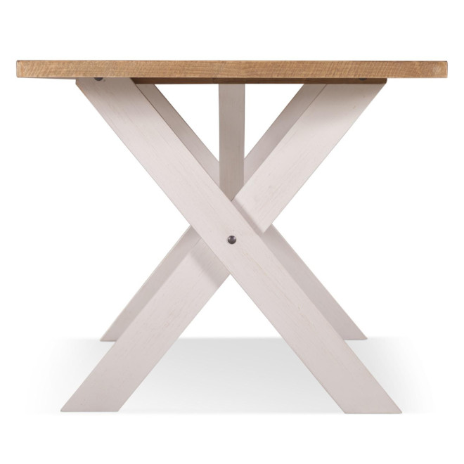 Rechteckiger Holztisch Weiß Zesuriert 234x93.5x79cm