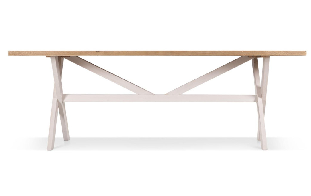 Table Rectangulaire Bois Blanc Césuré 234x93.5x79cm Table Rectangulaire Bois Blanc Césuré 234x93.5x79cm