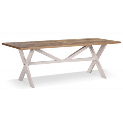 Table Rectangulaire Bois Blanc Césuré 234x93.5x79cm
