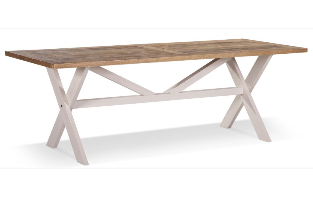 Table Rectangulaire Bois Blanc Césuré 234x93.5x79cm