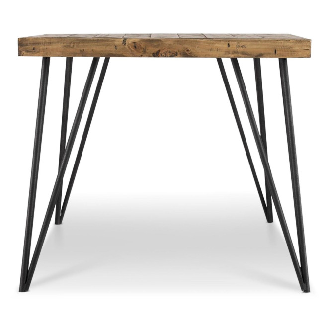Table Rectangulaire Bois Fer Forgé Marron 220x90x80cm
