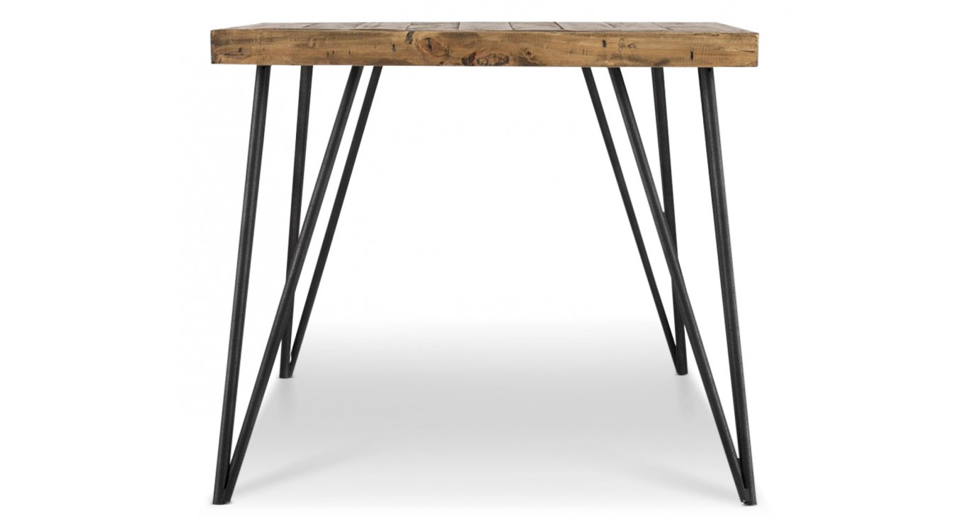 Rechteckiger Tisch Holz Schmiedeeisen Braun 220x90x80cm