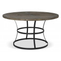 Mesa de comedor redonda de madera marrón 140x140x75cm