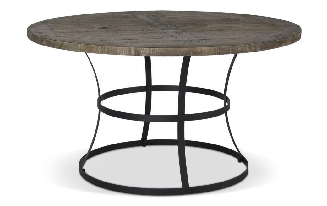 Table Ronde Bois Marron 140x140x75cm