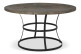 Round Brown Wooden Dining Table 140x140x75cm