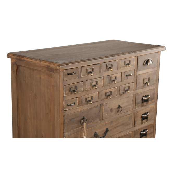 Meuble Semainier Chiffonnier Grainetier Bois 27 Tiroirs Marron 81x37.5x109.5cm