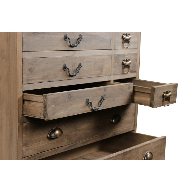 Meuble Semainier Chiffonnier Grainetier Bois 27 Tiroirs Marron 81x37.5x109.5cm