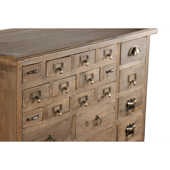 Meuble Semainier Chiffonnier Grainetier Bois 27 Tiroirs Marron 81x37.5x109.5cm