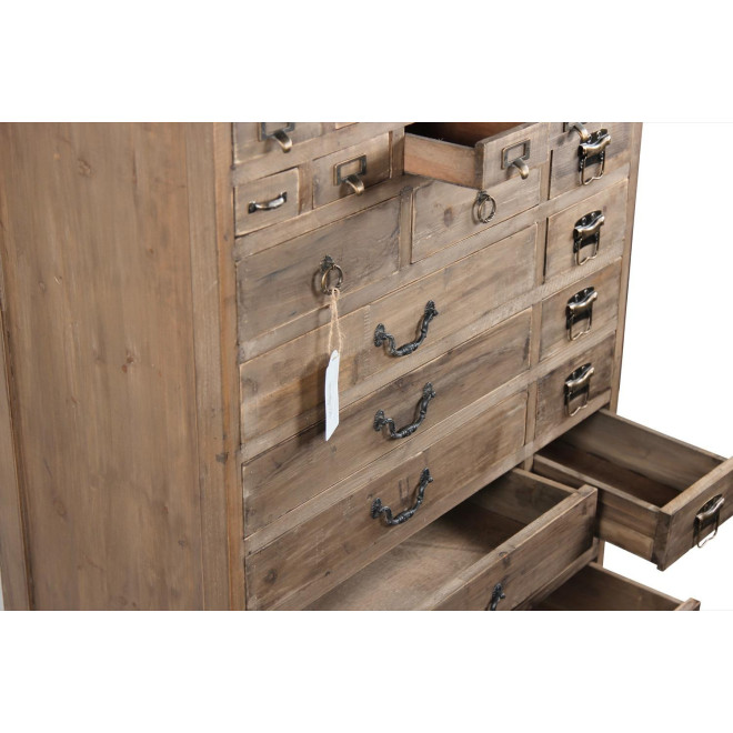 Meuble Semainier Chiffonnier Grainetier Bois 27 Tiroirs Marron 81x37.5x109.5cm