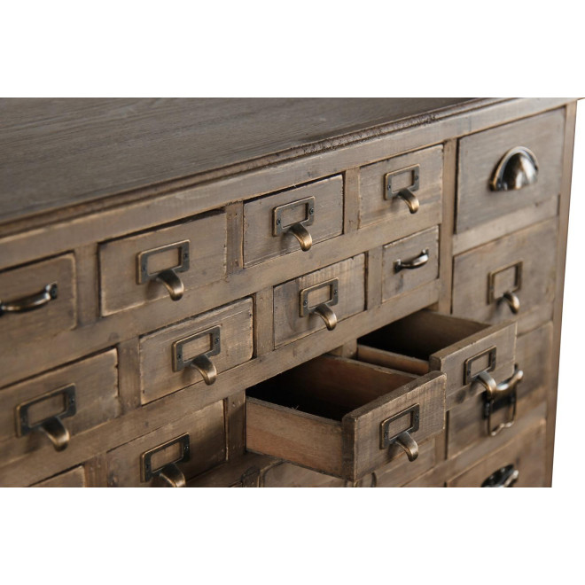 Meuble Semainier Chiffonnier Grainetier Bois 27 Tiroirs Marron 81x37.5x109.5cm
