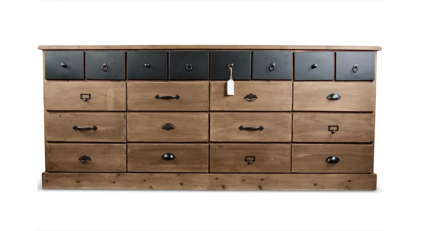 Wochenmöbel Chiffonnier Grainetier Holz 13 Schubladen Braun 199x55x85cm