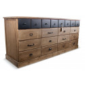 Truhe 20 Schubladen Holz Braun 199x55x85cm