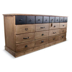 Wochenmöbel Chiffonnier Grainetier Holz 13 Schubladen Braun 199x55x85cm