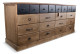 Meuble Semainier Chiffonnier Grainetier Bois 13 Tiroirs Marron 199x55x85cm
