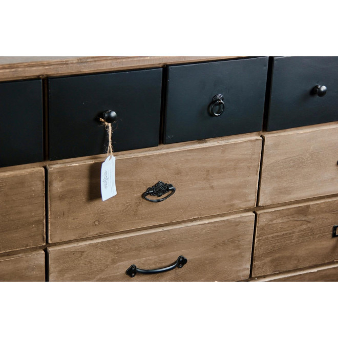 Wochenmöbel Chiffonnier Grainetier Holz 13 Schubladen Braun 199x55x85cm