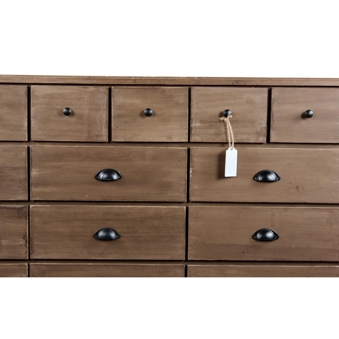 Meuble Semainier Chiffonnier Grainetier Bois 13 Tiroirs Marron 199x55x85cm